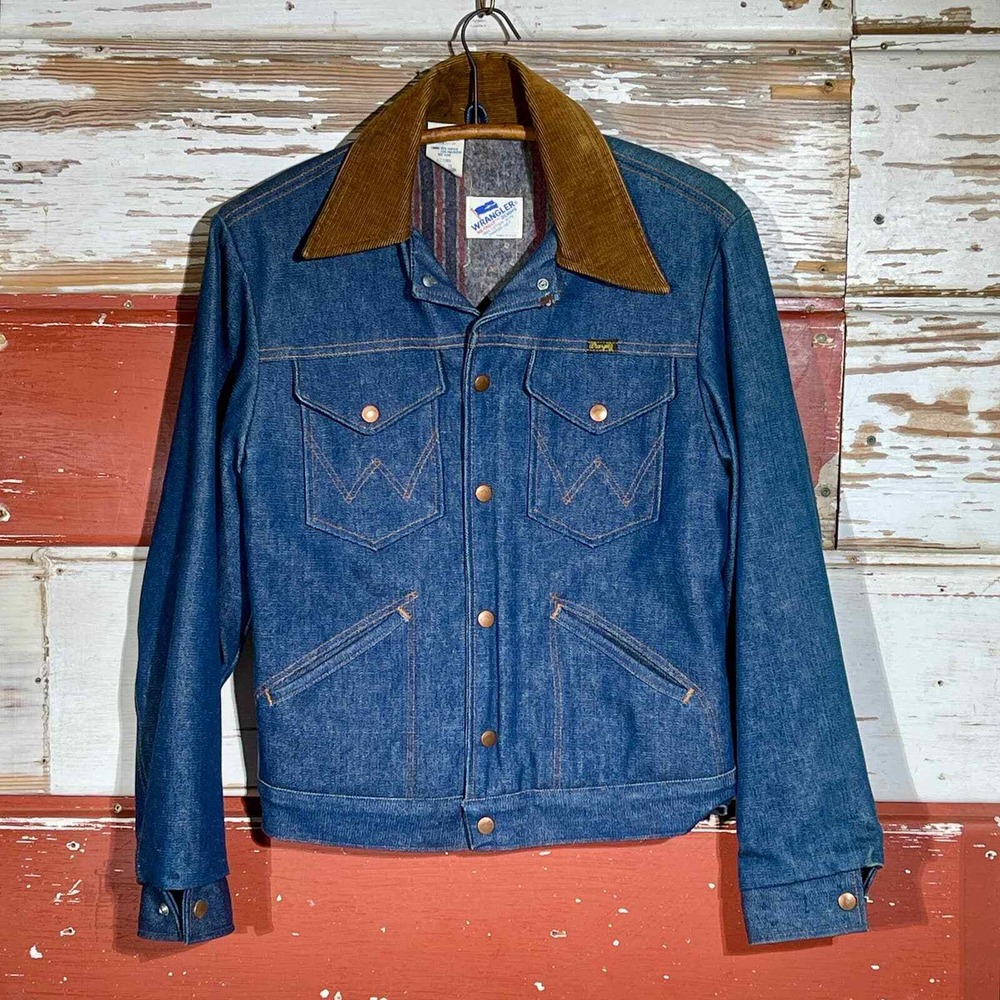 RARE 70s USA Vintage Wrangler No Fault Denim Blanket Lined Jacket